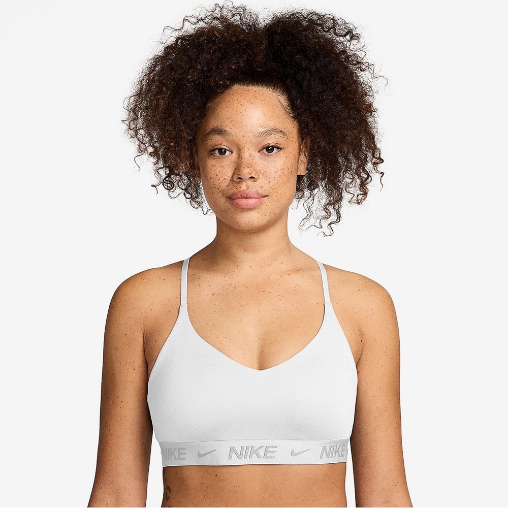 White Nike Women's Dri-FIT Indy Low Support Sports Bra